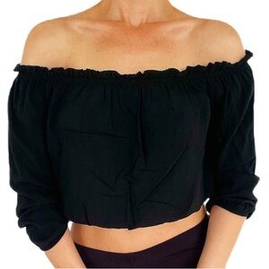 Elegant Black Off-Shoulder Top by Brandy Melville - One Size